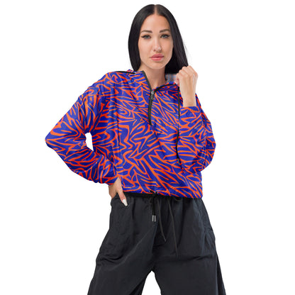 Women’s cropped windbreaker - Azure Twist