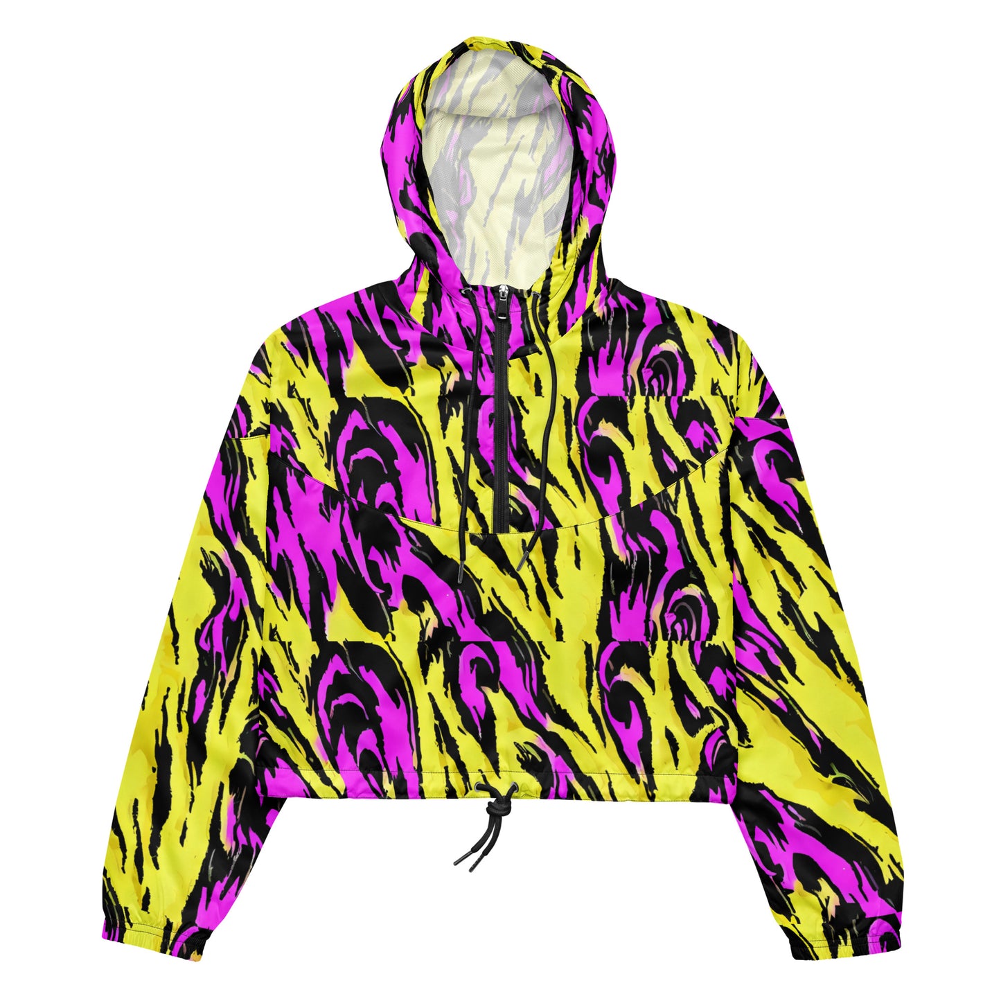 Women’s cropped windbreaker - Electric Zebra