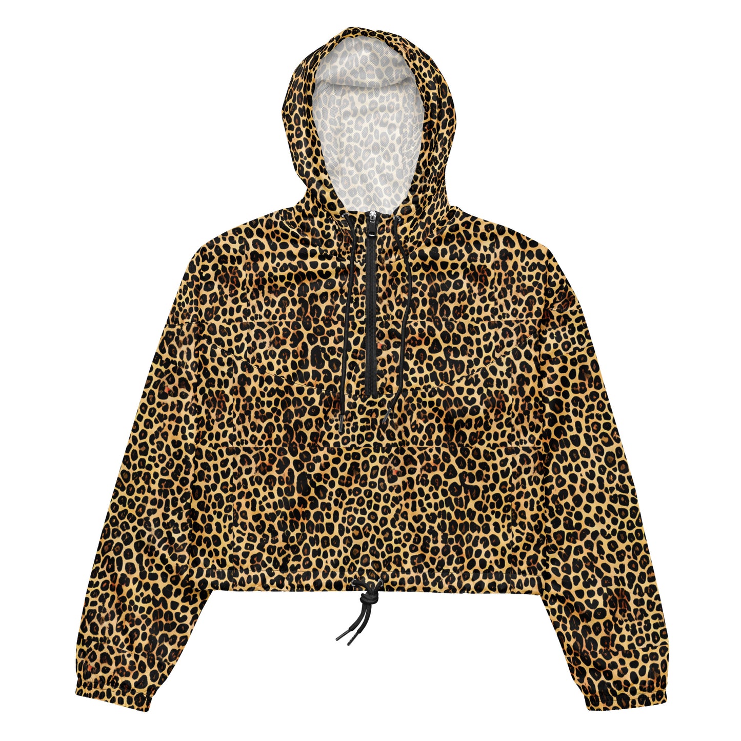 Women’s cropped windbreaker - Mosaic Cheetah