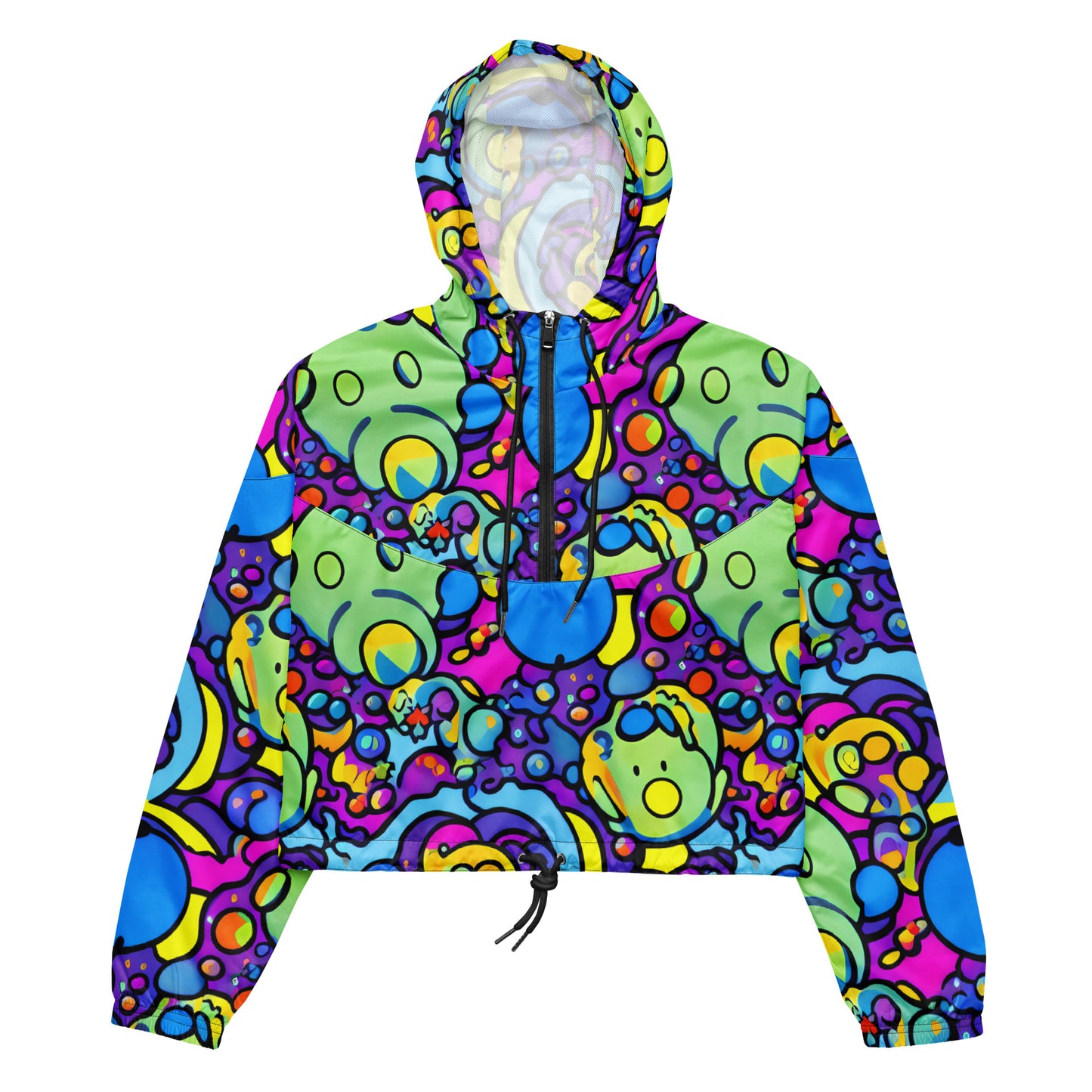 Women’s cropped windbreaker - Mystic Marbles