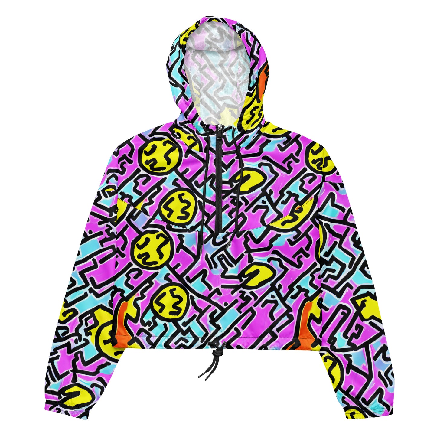 Women’s cropped windbreaker - Punky Scribbles