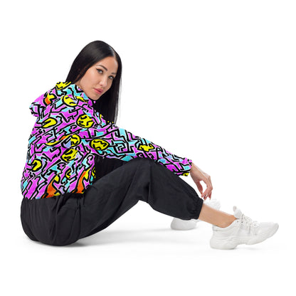 Women’s cropped windbreaker - Punky Scribbles