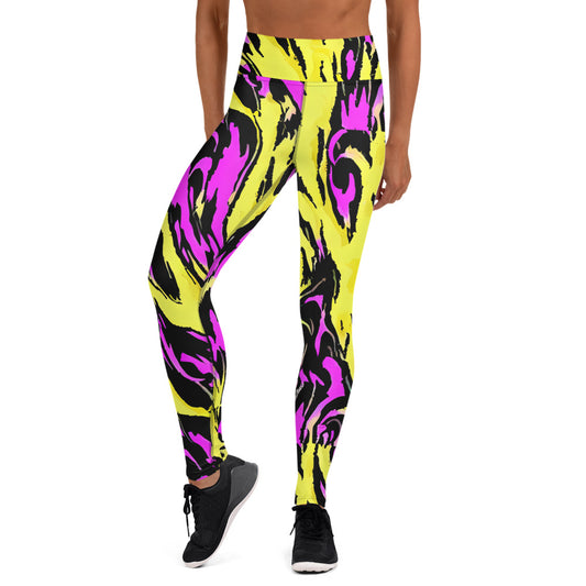 Yoga Leggings - Electric Zebra