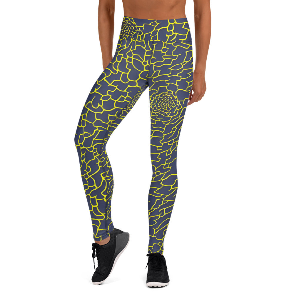 Yoga Leggings - Midnight Bloom