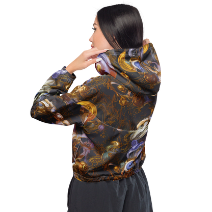 Women's Cropped Windbreaker - Bloemaert's Galaxy