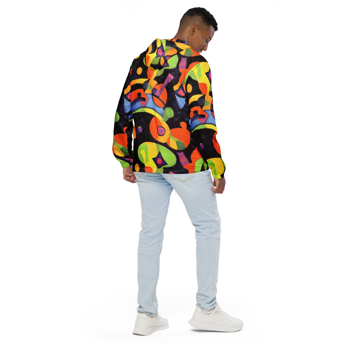 Men's Windbreaker - Neon Symphony
