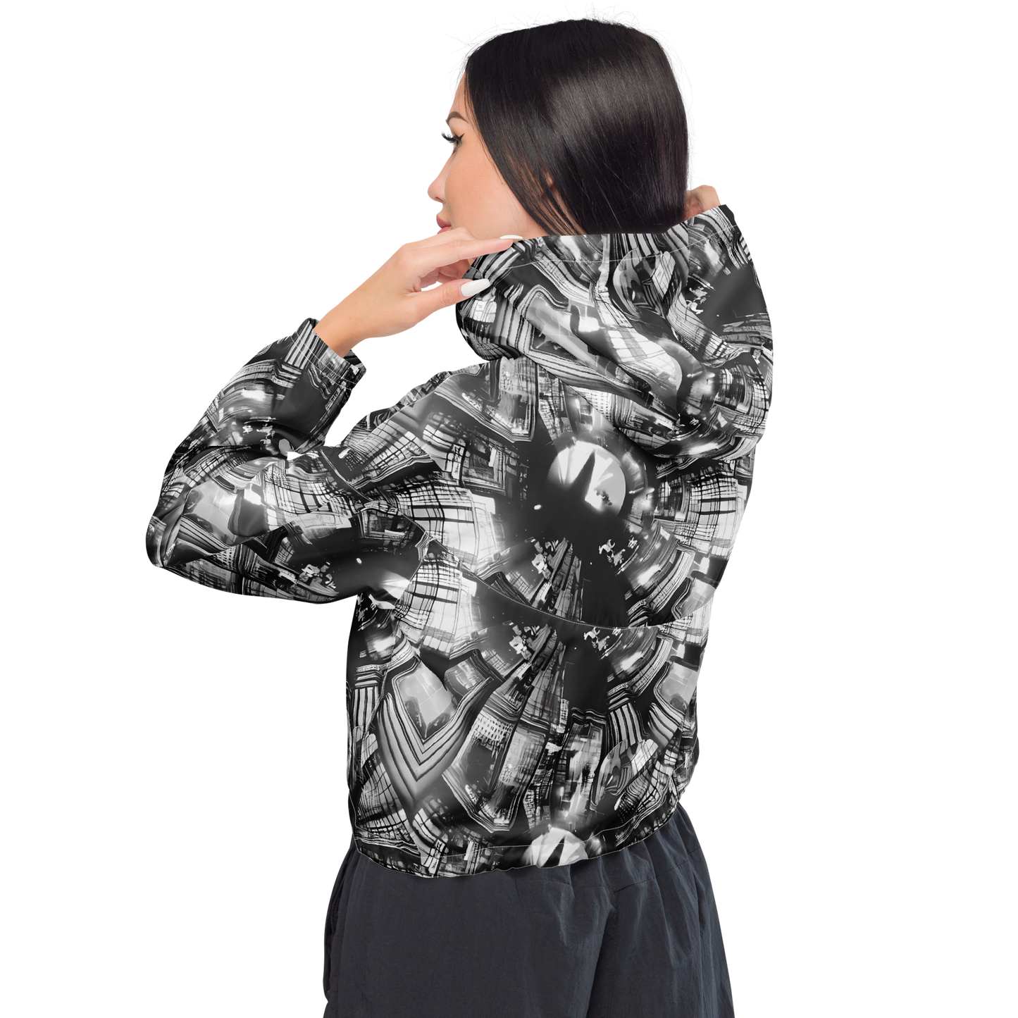 Women's Cropped Windbreaker - Silent Reflection