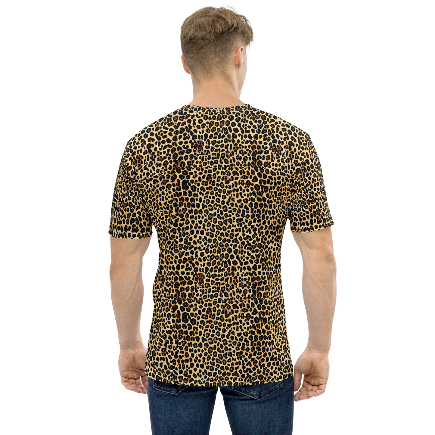 Men's Crew Neck T-Shirt - Cheetah Mosaic