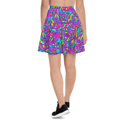 Skater Skirt - Neon Galaxy Whirl