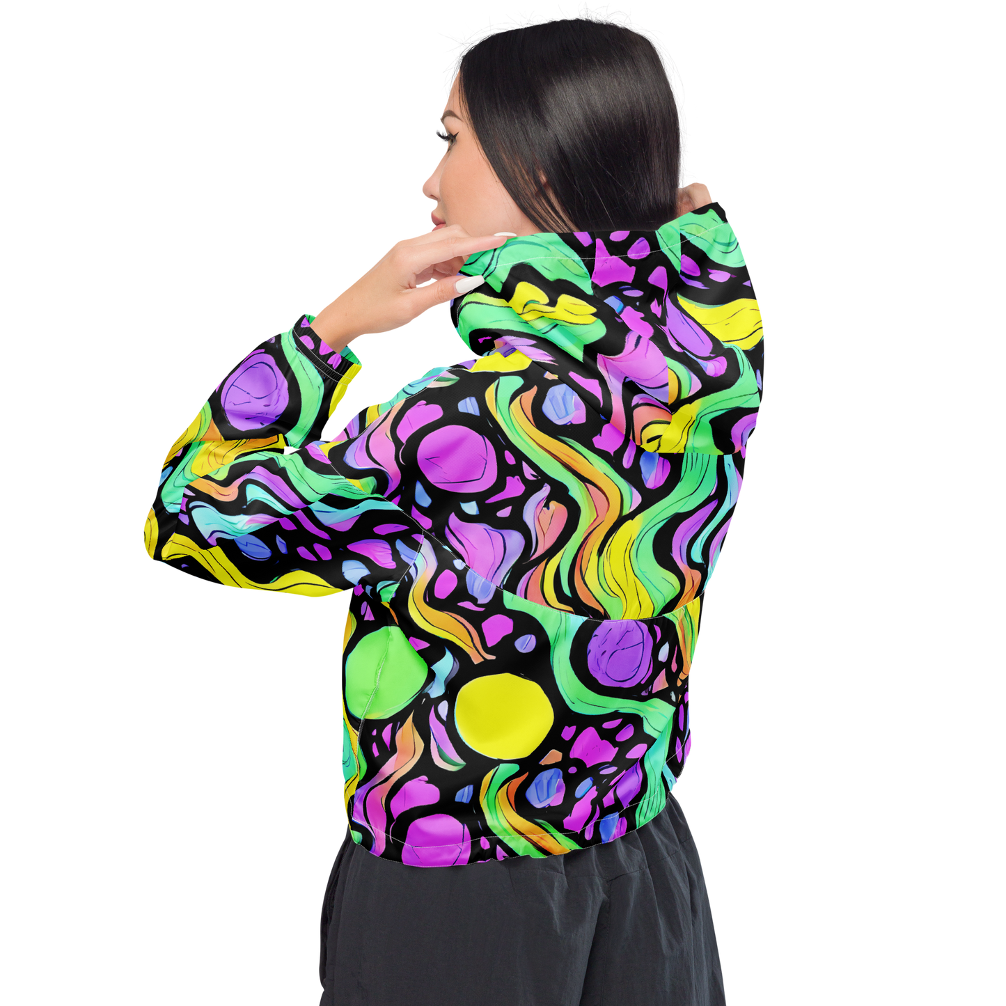 Women's Cropped Windbreaker - Sillman Swirl