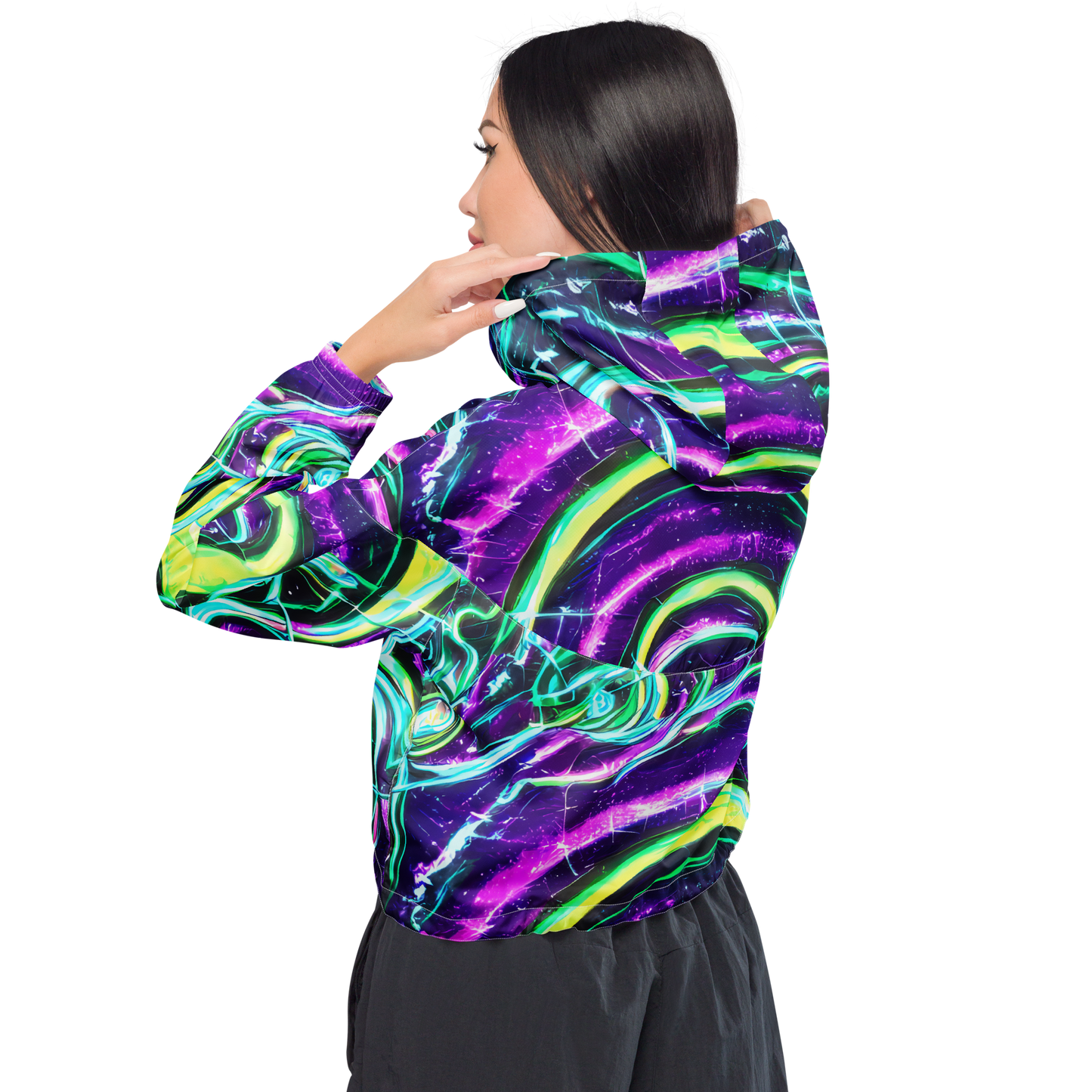 Women's Cropped Windbreaker - Quesnel's Vortex