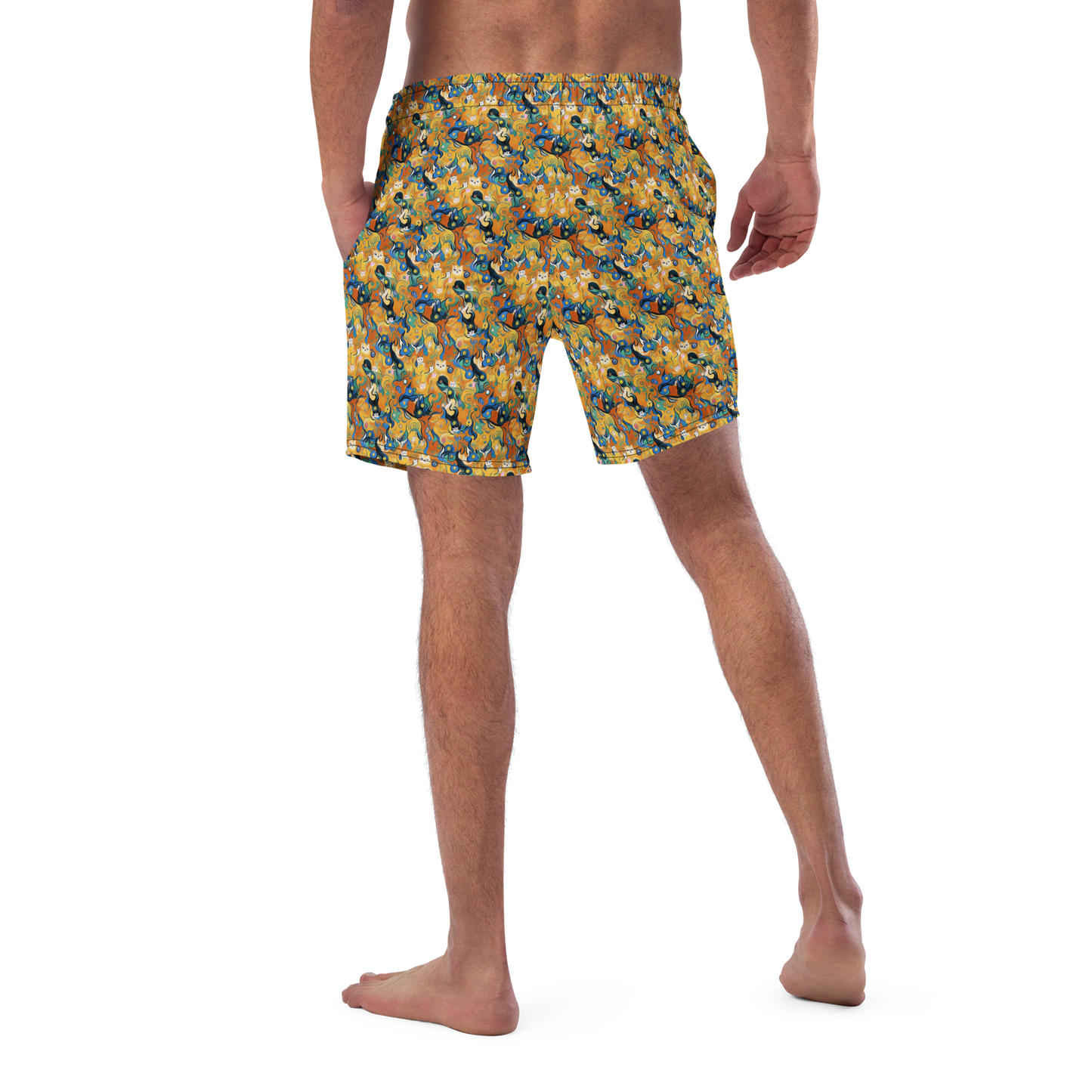 Swim Trunks - Whimsical Feline Dance