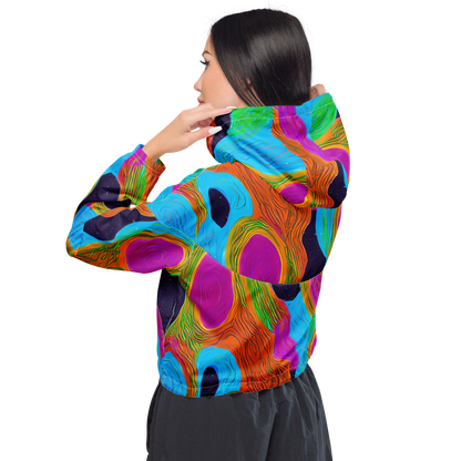 Women's Cropped Windbreaker - Galactic Harmony