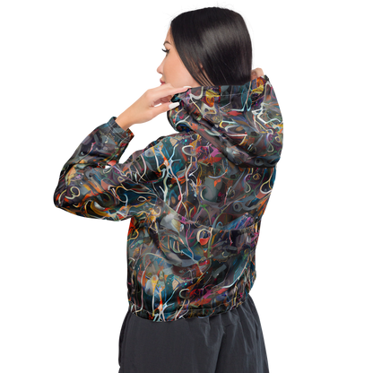 Women's Cropped Windbreaker - Chromatic Entanglement