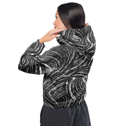 Women's Cropped Windbreaker - Silver Swirl