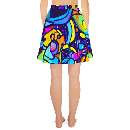 Skater Skirt - Neon Graffscape