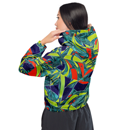 Women's Cropped Windbreaker - Harmonic Mirage