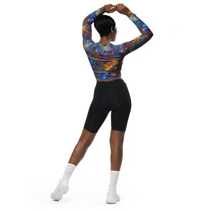 Long Sleeve Crop Top - Abstract Conflux