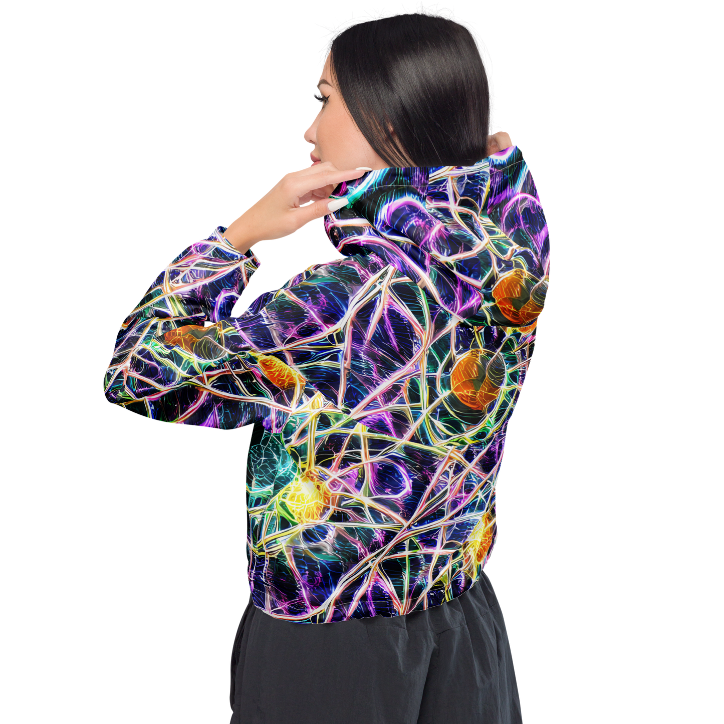 Women's Cropped Windbreaker - Wölfli Web