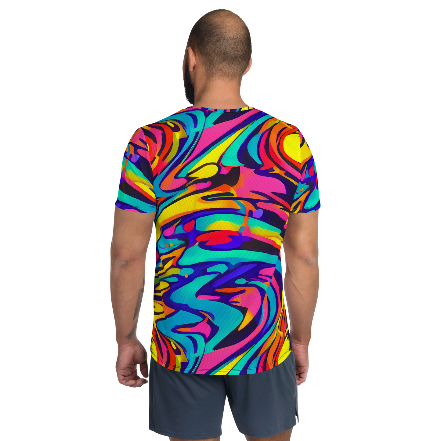 Men's Athletic T-Shirt - Electric Ecstasy