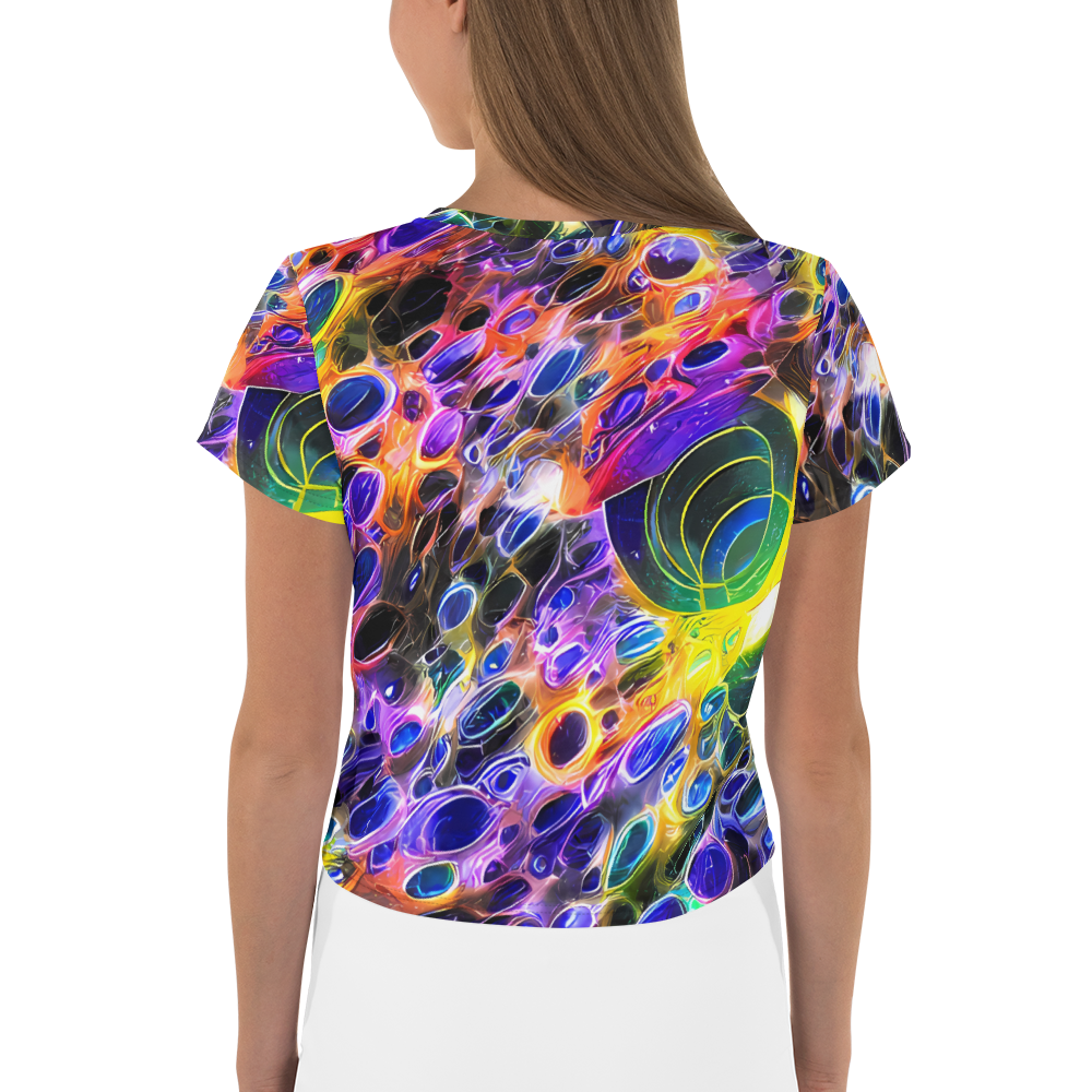 Women's Crop Tee - Neon Orbits