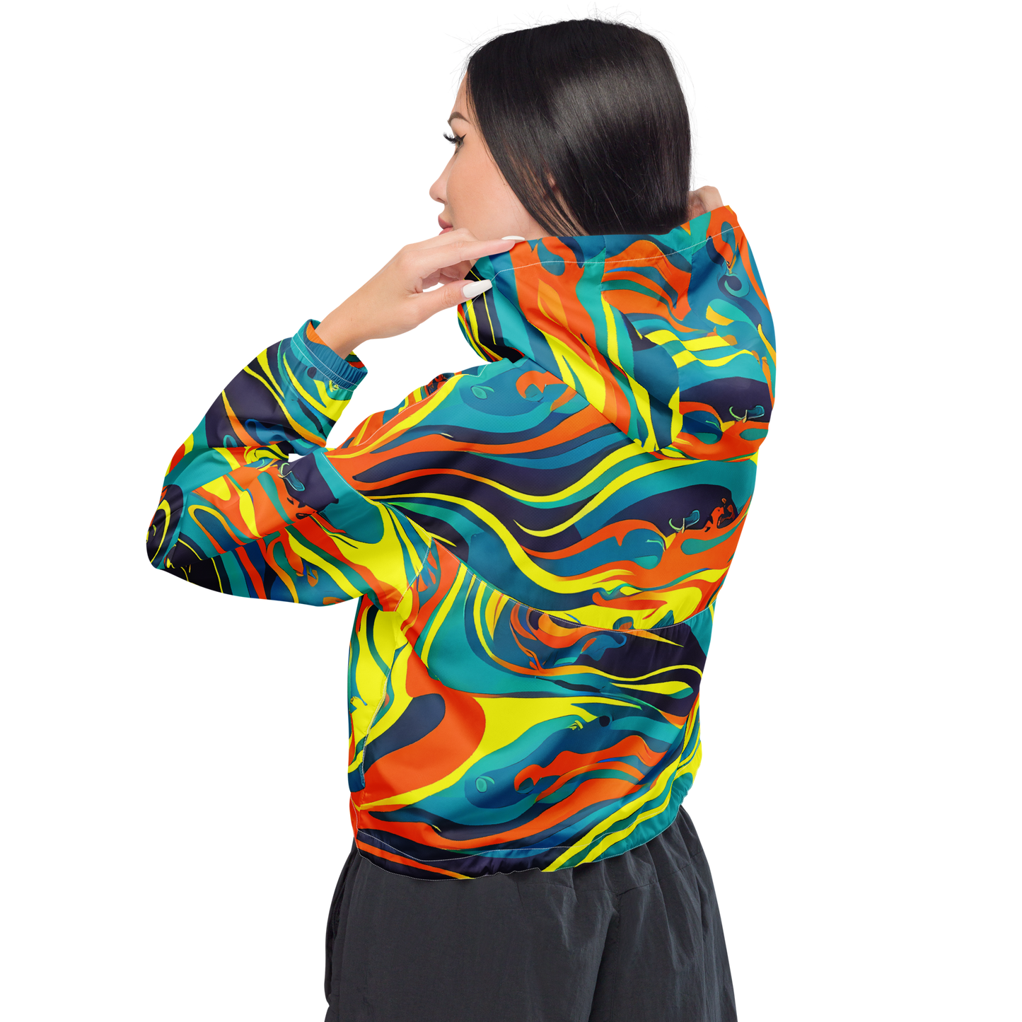 Women's Cropped Windbreaker - Mythic Maelstrom