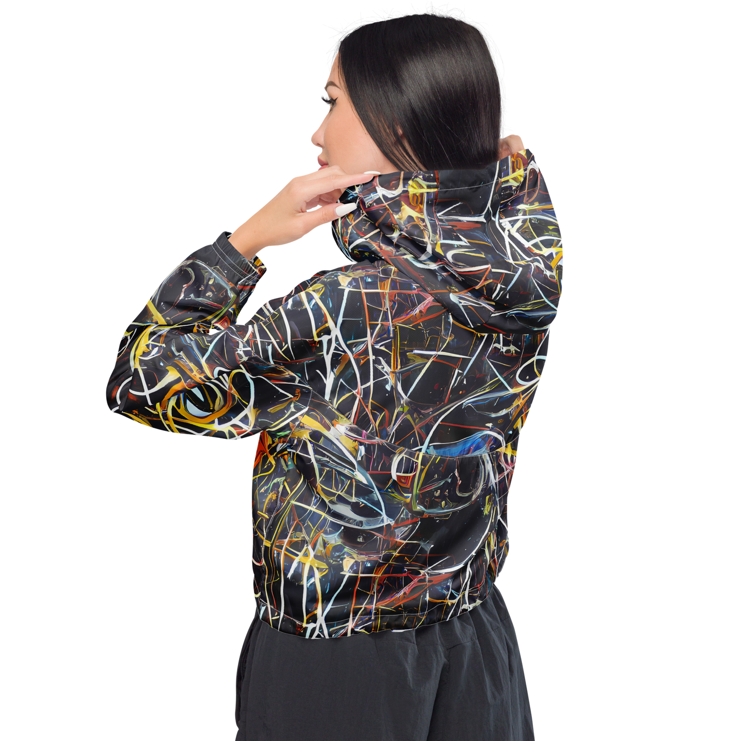 Women's Cropped Windbreaker - Brown Surge