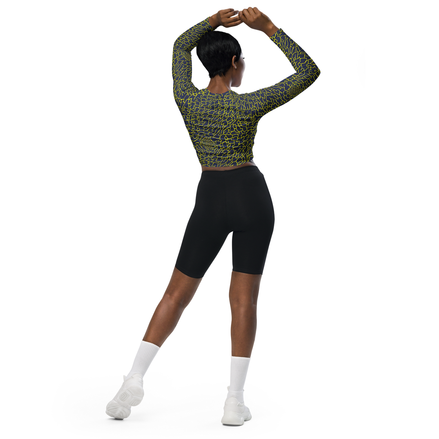 Long Sleeve Crop Top - Nightshade Maze