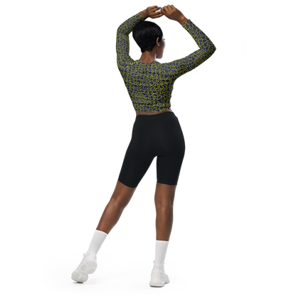 Long Sleeve Crop Top - Nightshade Maze