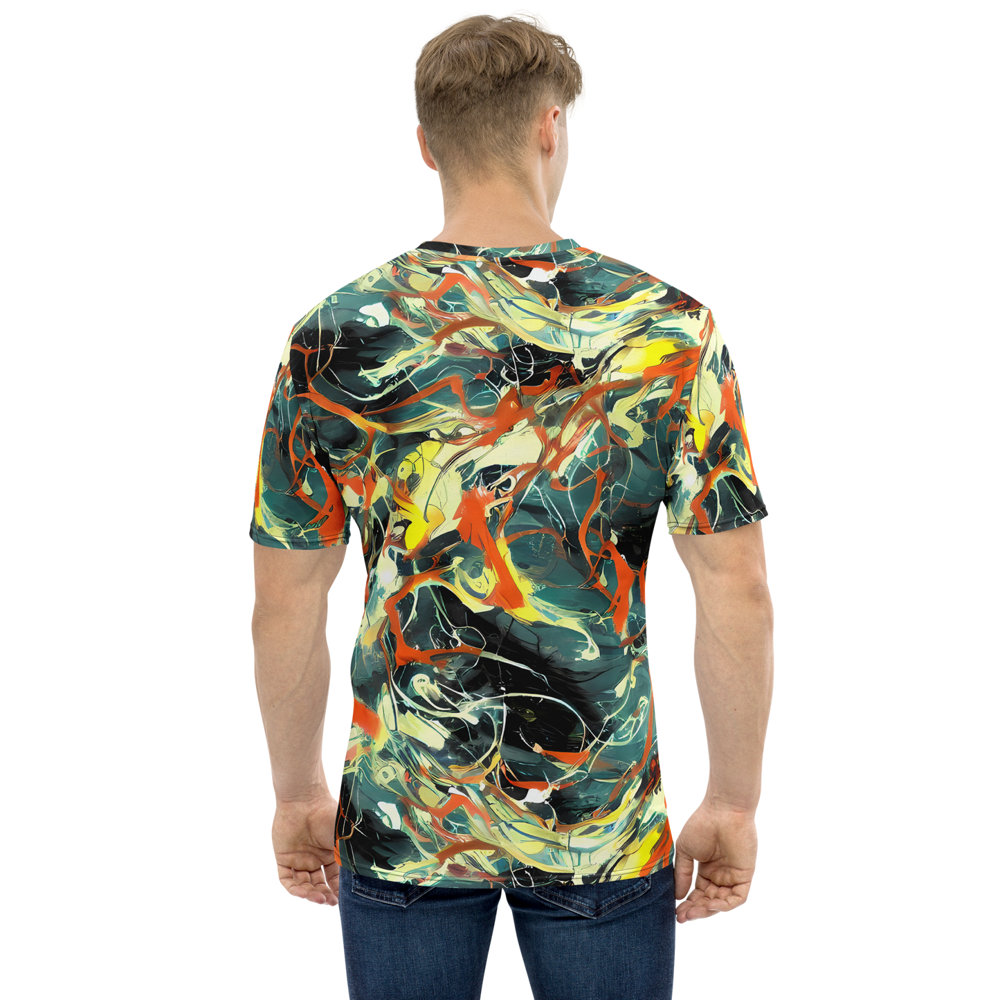 Men's Crew Neck T-Shirt - Fluid Firestorm