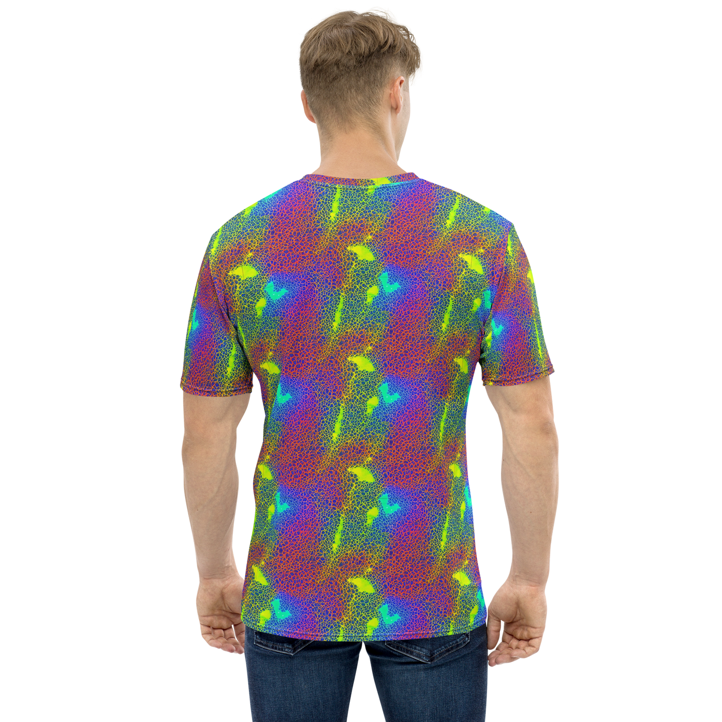 Men's Crew Neck T-Shirt - Prismatic Web