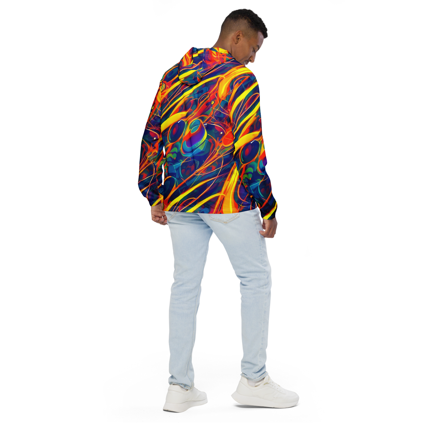 Men's Windbreaker - Abstract Blaze