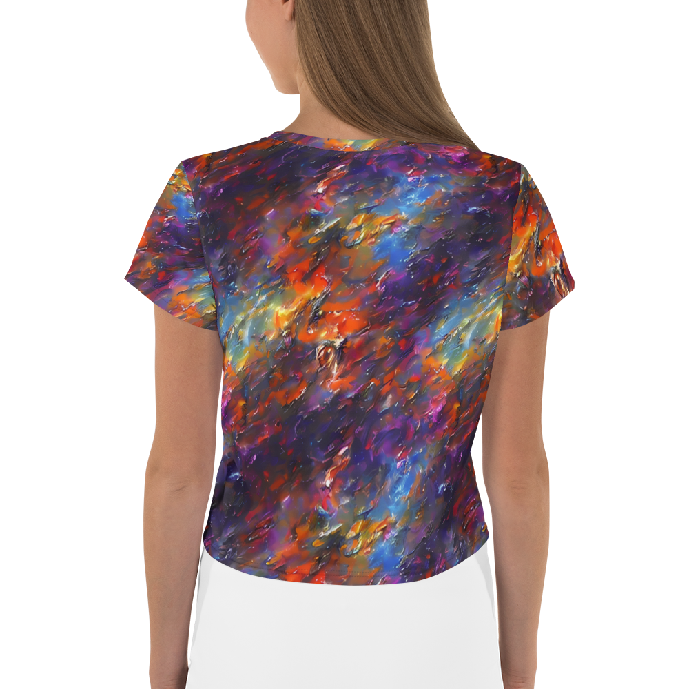 Women's Crop Tee - Auroral Ripples