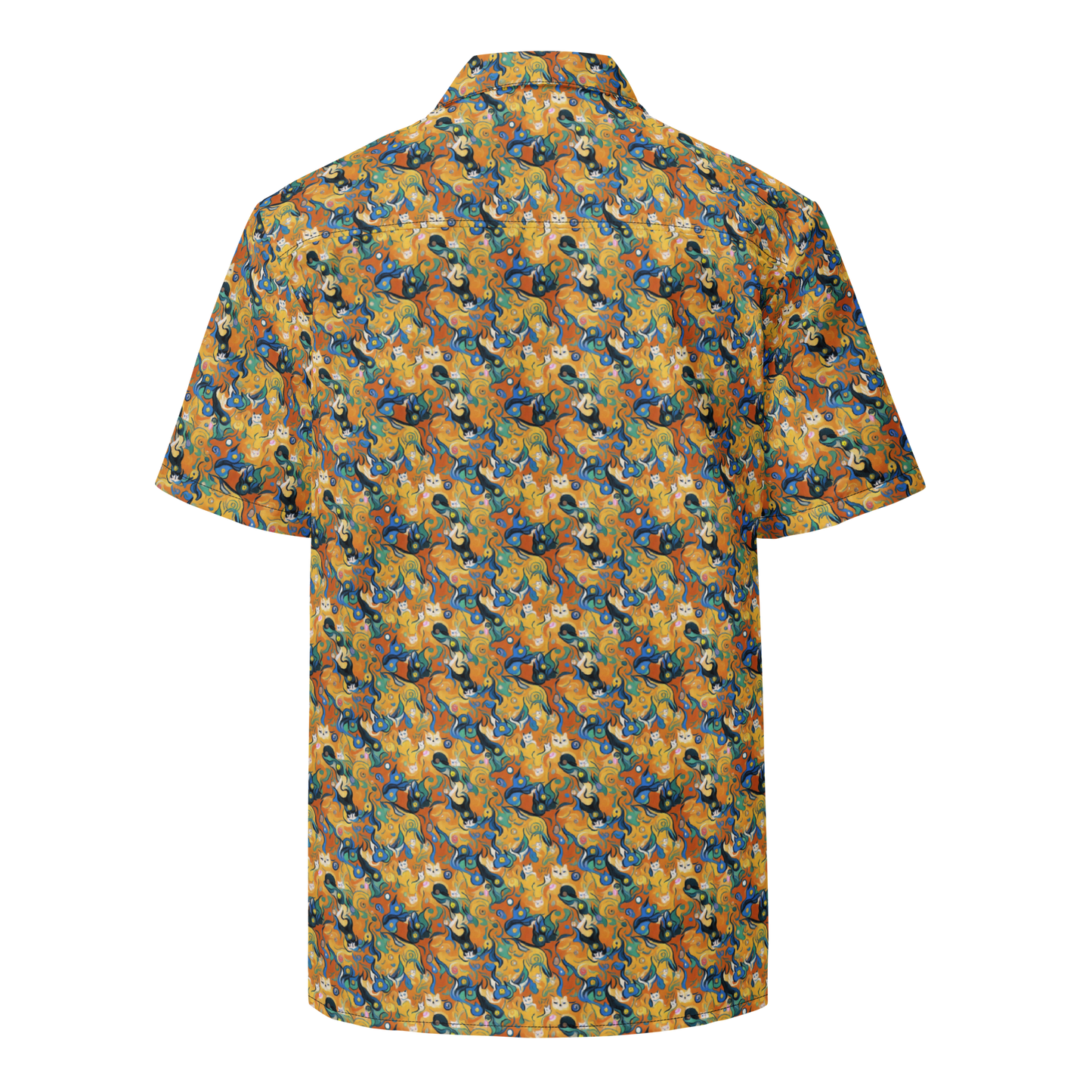 Button Shirt - Whimsical Feline Dance