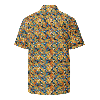 Button Shirt - Whimsical Feline Dance