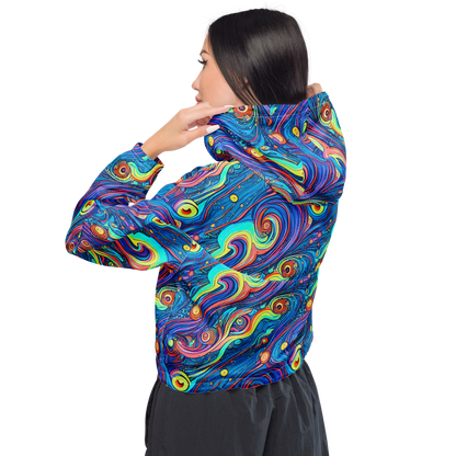 Women's Cropped Windbreaker - Echoes of Vortex