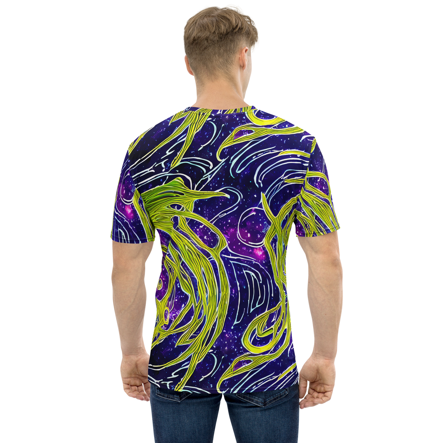 Men's Crew Neck T-Shirt - Celestial Scribbles