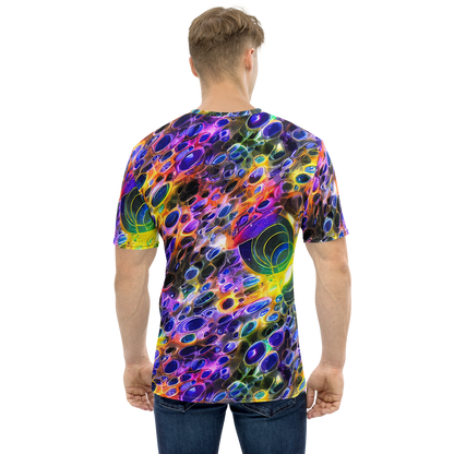 Men's Crew Neck T-Shirt - Neon Orbits