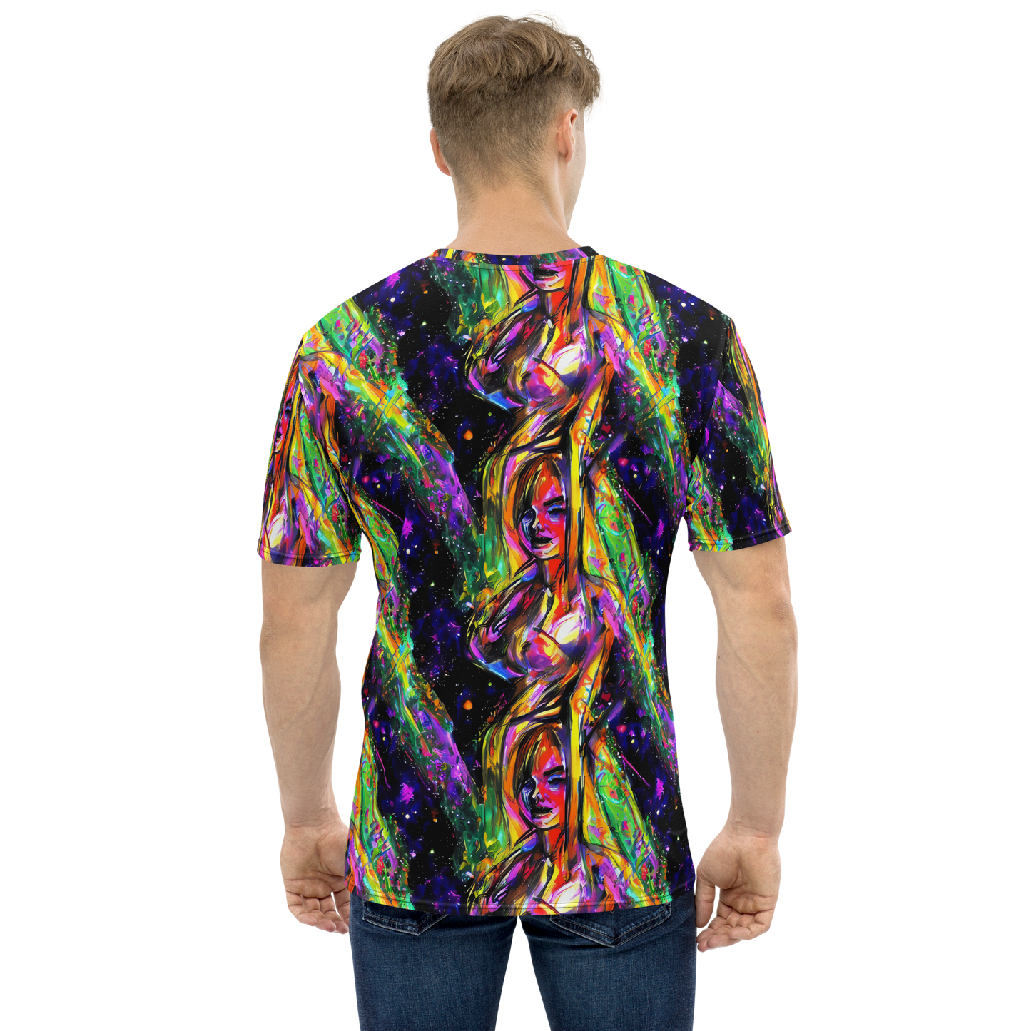 Men's Crew Neck T-Shirt - Galactic Flamenco