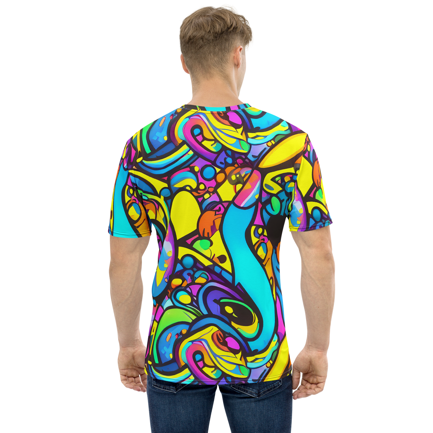 Men's Crew Neck T-Shirt - Kaleidoscopic Flow