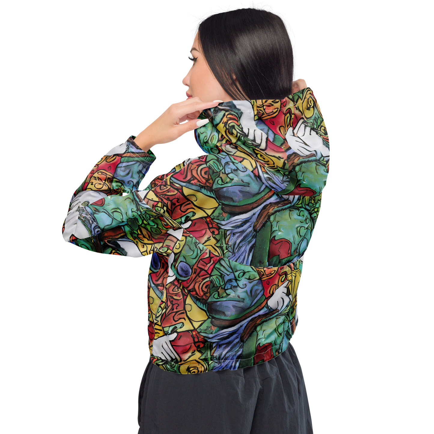 Women's Cropped Windbreaker - Fantasia Medley