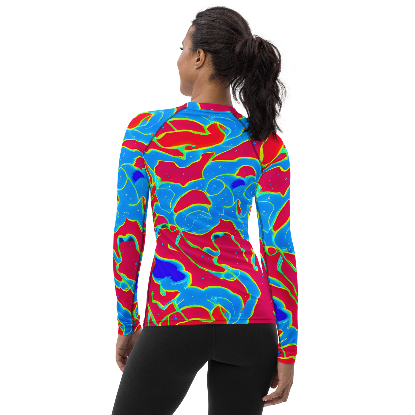 Women's Rash Guard - Electric Bloom