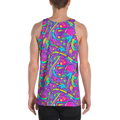 Men's Tank Top - Neon Galaxy Whirl