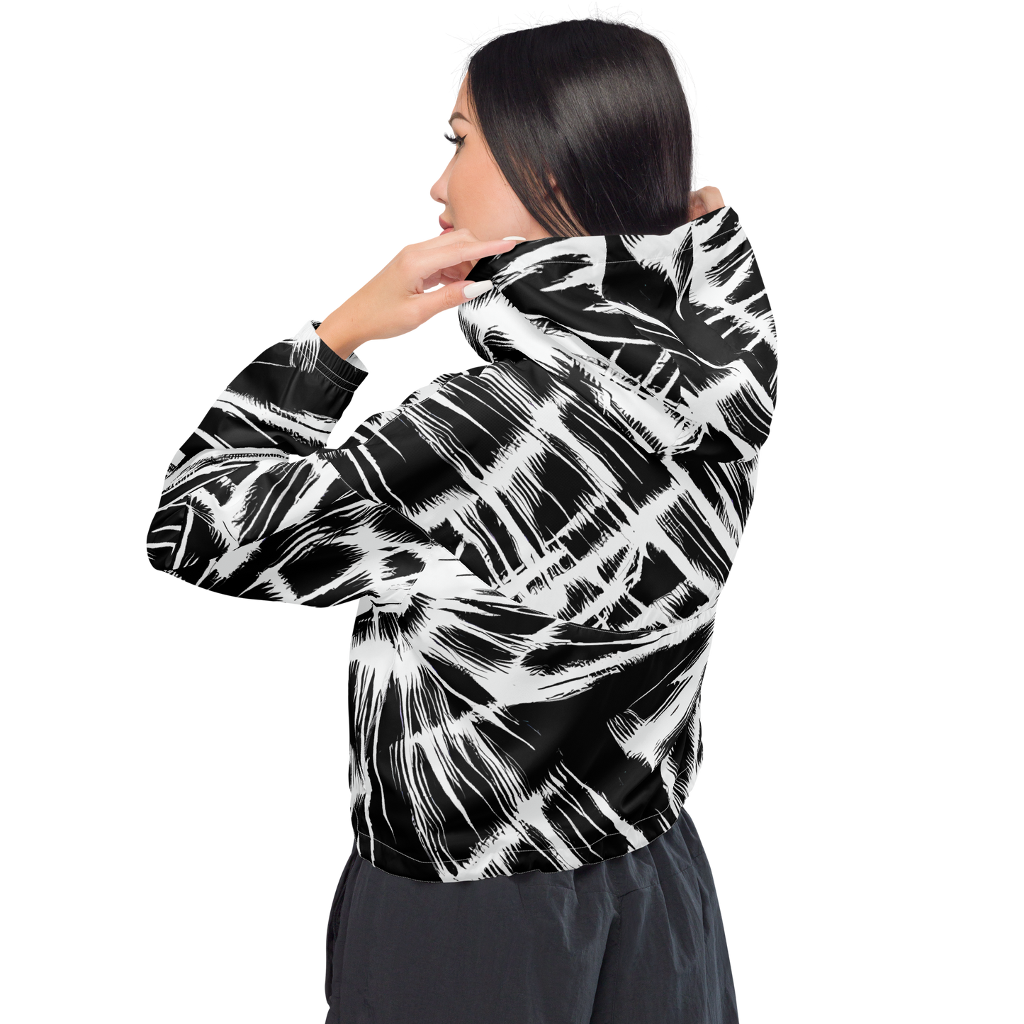 Women's Cropped Windbreaker - Silent Thunder