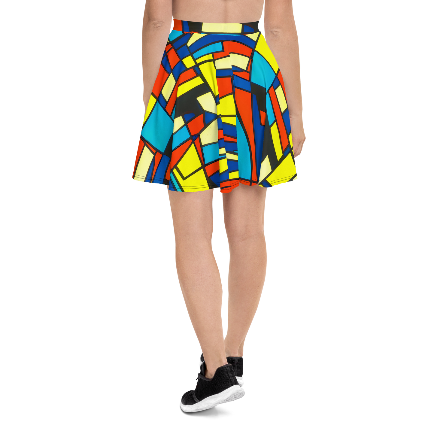 Skater Skirt - Neon Fractals