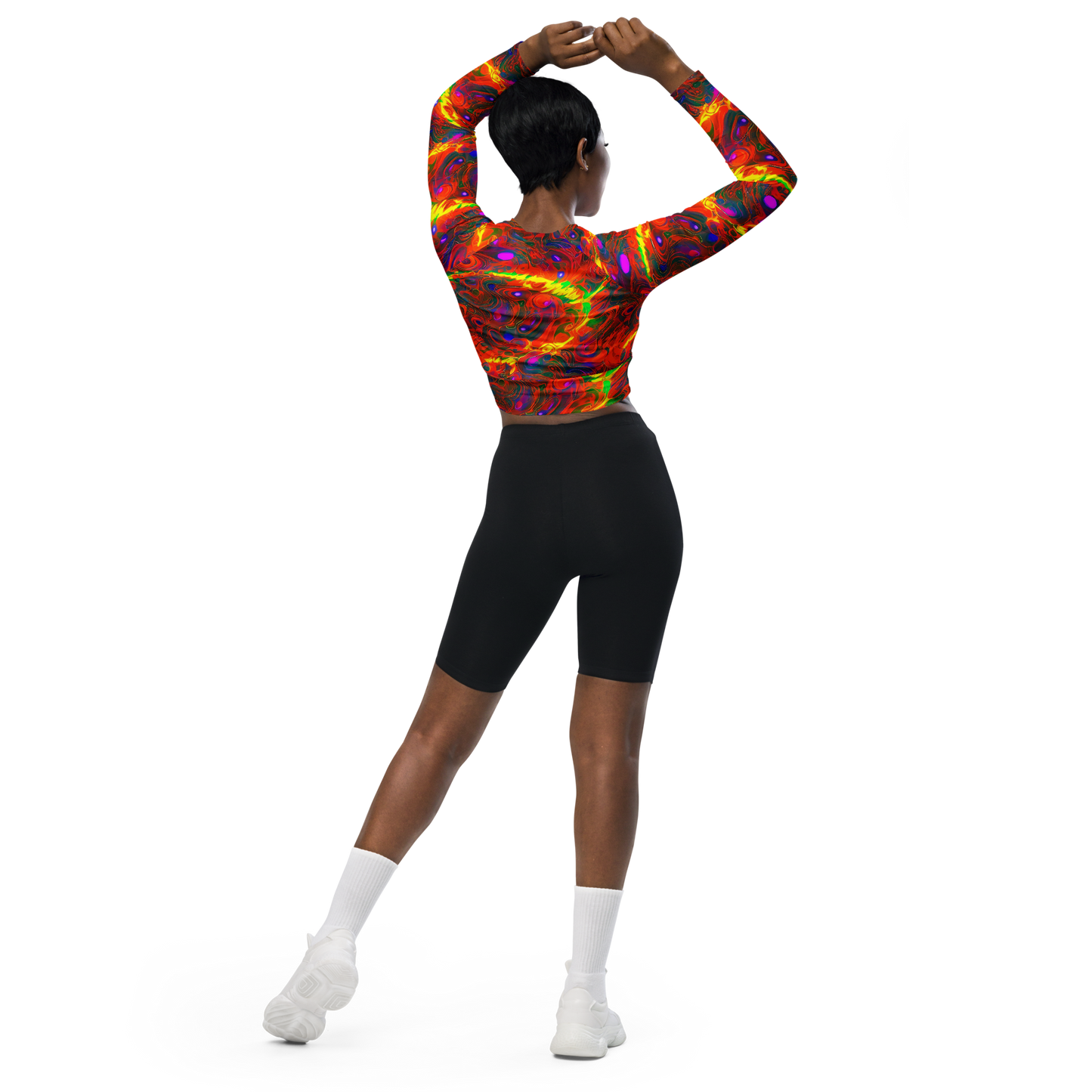 Long Sleeve Crop Top - Blampied Blaze