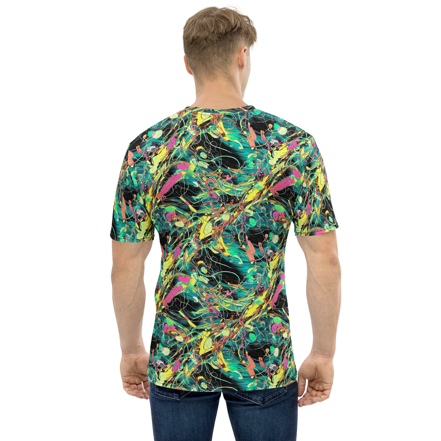 Men's Crew Neck T-Shirt - Cyborg Whirl