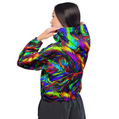 Women's Cropped Windbreaker - Calraet Swirl