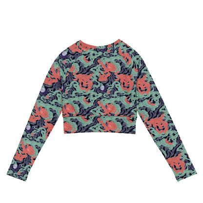 Long Sleeve Crop Top - Cosmic Coral