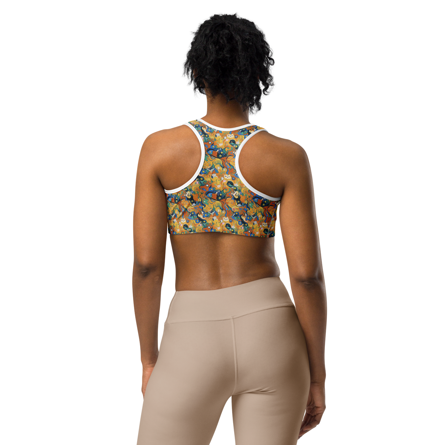 Sports Bra - Whimsical Feline Dance